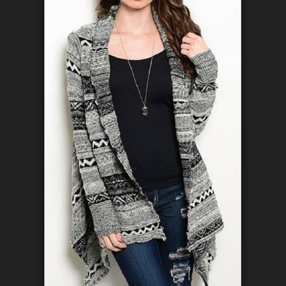 😊 Shop The Trends Tribal Cascade Cardigan Sweater